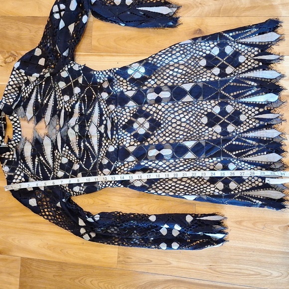Free People Deco Lace Mini Long Sleeve Dress Fairy Whimsigoth Size 4 - Picture 13 of 13